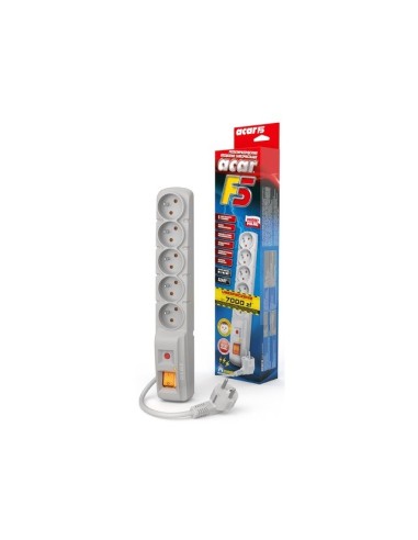 Listwa zasilająca Acar F5 1,5m 5 gniazd szara | Listwy zasilające | ODEL.PL