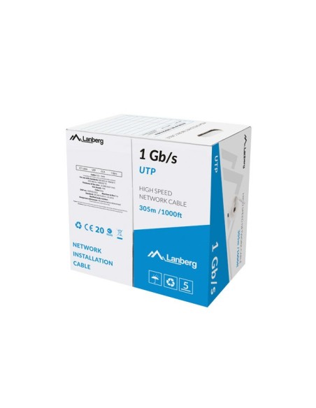 Kabel sieciowy LAN UTP 1Gb/s 305m drut CCA szary | Kable sieciowe | ODEL.PL