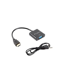 Adapter HDMI do VGA z audio MiniJack 3.5mm czarny | Adaptery wideo | ODEL.PL