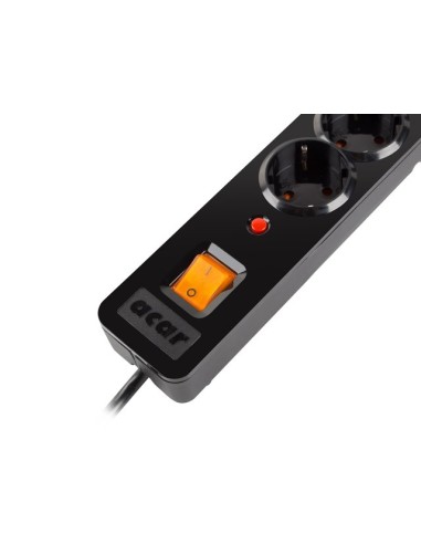 Listwa zasilająca Acar X8 1,5m 8 gniazd Schuko czarna | Listwy zasilające | ODEL.PL