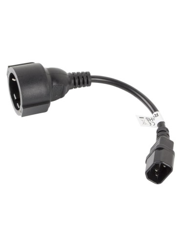 Adapter zasilający UPS C14 do Schuko (gniazdo) 20cm | Kable zasilające | ODEL.PL
