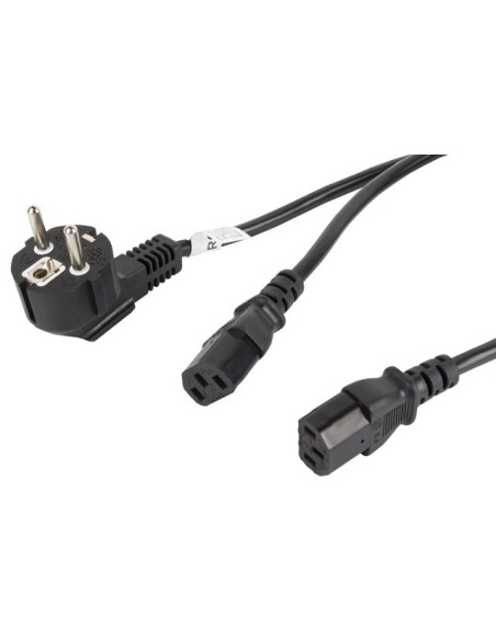 Kabel zasilający rozdzielacz Y CEE 7/7 do 2x C13 2m | Kable zasilające | ODEL.PL