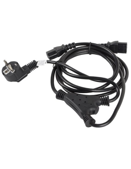 Kabel zasilający rozdzielacz Y CEE 7/7 do 2x C13 2m | Kable zasilające | ODEL.PL