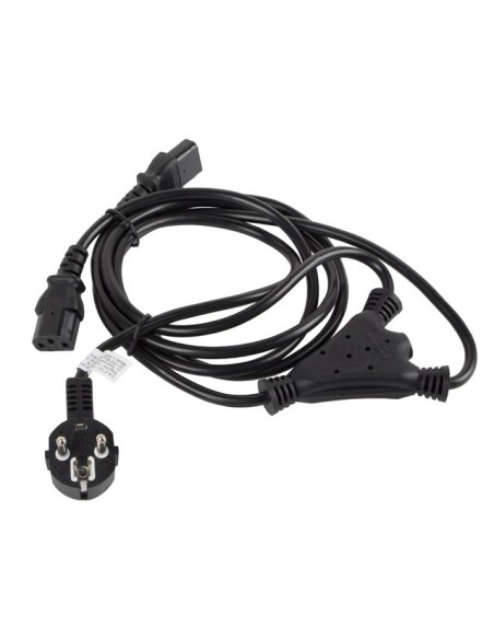 Kabel zasilający rozdzielacz Y CEE 7/7 do 2x C13 2m | Kable zasilające | ODEL.PL
