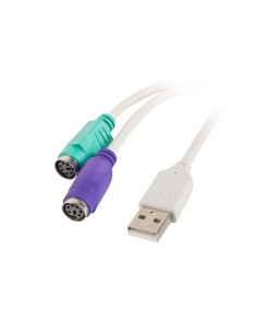 Adapter USB-A 2.0 do 2x PS/2 (klawiatura, mysz) biały | Adaptery USB | ODEL.PL