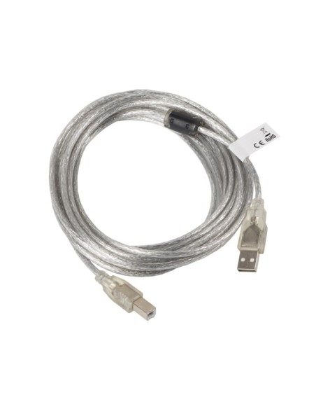 Kabel USB-A do USB-B 2.0 z ferrytem 5m przezroczysty | Kable USB | ODEL.PL