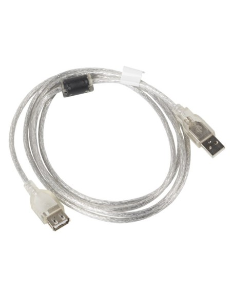Przedłużacz USB-A 2.0 z ferrytem 1,8m przezroczysty | Kable USB | ODEL.PL