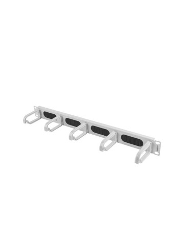 Organizer kablowy 19" 1U z 5 uchwytami i panelem szczotkowym | Akcesoria do szaf RACK | ODEL.PL