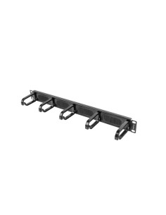 Organizer kablowy 19" 1U z 5 uchwytami i panelem szczotkowym | Akcesoria do szaf RACK | ODEL.PL