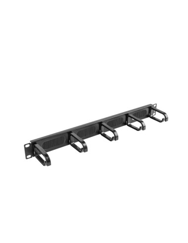 Organizer kablowy 19" 1U z 5 uchwytami i panelem szczotkowym | Akcesoria do szaf RACK | ODEL.PL