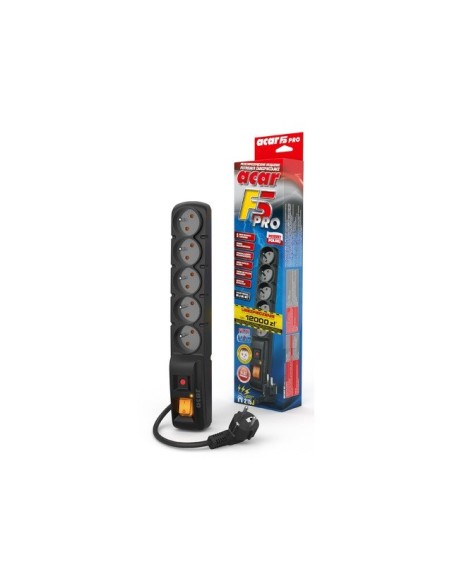 Listwa zasilająca Acar F5 PRO 3m 5 gniazd czarna | Listwy zasilające | ODEL.PL
