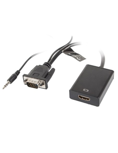 Adapter VGA z audio MiniJack do HDMI na kablu 20cm | Adaptery wideo | ODEL.PL