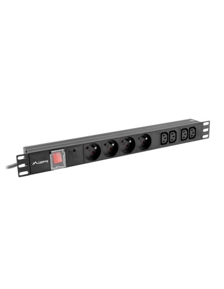 Listwa zasilająca RACK PDU 19" 1U 16A 4xPL+4xIEC C13 | Listwy zasilające | ODEL.PL