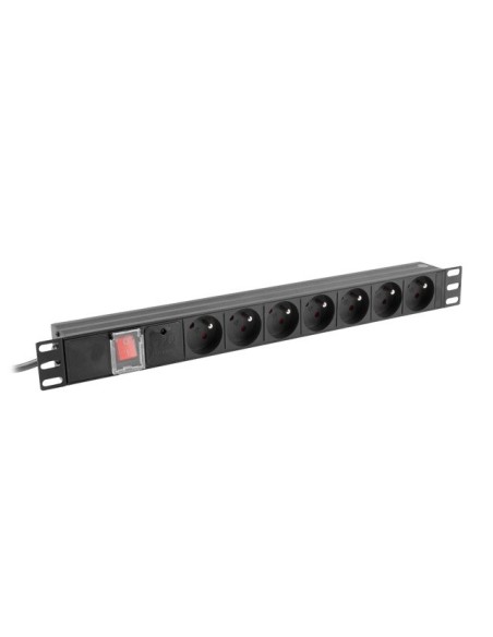 Listwa zasilająca RACK PDU 19" 1U 10A 7 gniazd C14 czarna | Listwy zasilające | ODEL.PL