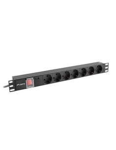 Listwa zasilająca RACK PDU 19" 1U 10A 7 gniazd Schuko C14 | Listwy zasilające | ODEL.PL