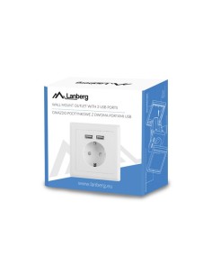 Gniazdo podtynkowe 230V z 2x USB 2.1A Schuko białe | Osprzęt elektryczny | ODEL.PL