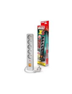 Listwa zasilająca Acar X5 3m 5 gniazd szara | Listwy zasilające | ODEL.PL 2