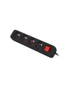 Przedłużacz z miedzi z wyłącznikiem 1,5m 4 gniazda czarny | Przedłużacze | ODEL.PL 2