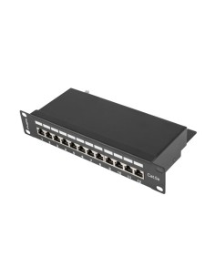 Patch panel ekranowany 12-portowy 10" 1U Kat.5e FTP czarny | Osprzęt sieciowy | ODEL.PL