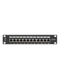 Patch panel ekranowany 12-portowy 10" 1U Kat.5e FTP czarny | Osprzęt sieciowy | ODEL.PL 2