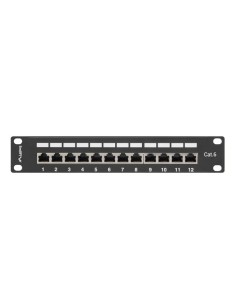 Patch panel ekranowany 12-portowy 10" 1U Kat.6 FTP czarny | Osprzęt sieciowy | ODEL.PL 2