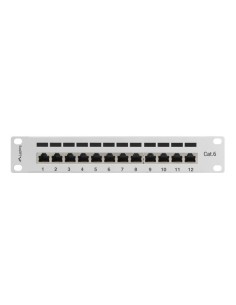 Patch panel ekranowany 12-portowy 10" 1U Kat.6 FTP szary | Osprzęt sieciowy | ODEL.PL 2