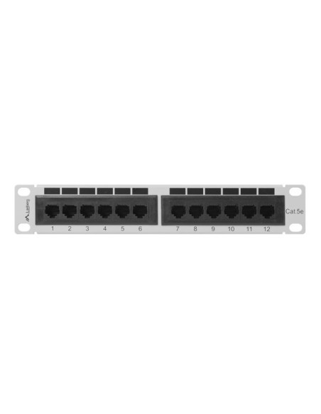Patch panel 12-portowy 10" 1U Kat.5e UTP szary | Osprzęt sieciowy | ODEL.PL