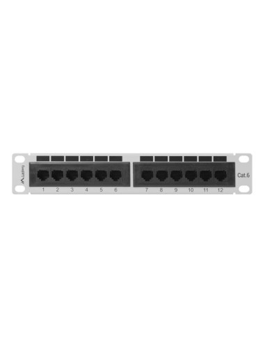 Patch panel 12-portowy 10" 1U Kat.6 UTP szary | Osprzęt sieciowy | ODEL.PL