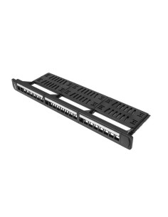 Patch panel pusty 24-portowy 1U 19" z organizerem czarny | Osprzęt sieciowy | ODEL.PL