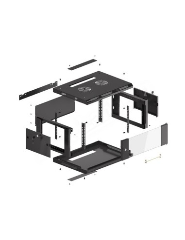 Szafa rackowa wisząca 19" 4U 600x450 czarna | Szafy serwerowe | ODEL.PL