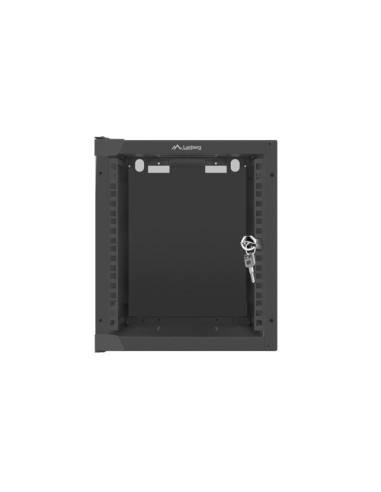 Szafa rackowa wisząca 10" 6U 280x310 czarna szklane drzwi | Szafy serwerowe | ODEL.PL