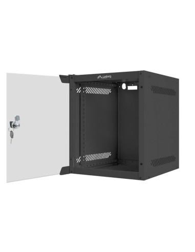 Szafa rackowa wisząca 10" 6U 280x310 czarna szklane drzwi | Szafy serwerowe | ODEL.PL