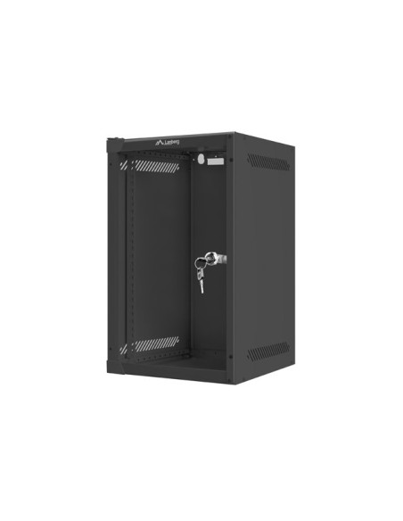 Szafa rackowa wisząca 10" 9U 280x310 czarna szklane drzwi | Szafy serwerowe | ODEL.PL