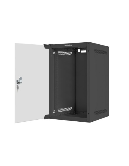 Szafa rackowa wisząca 10" 9U 280x310 czarna szklane drzwi | Szafy serwerowe | ODEL.PL