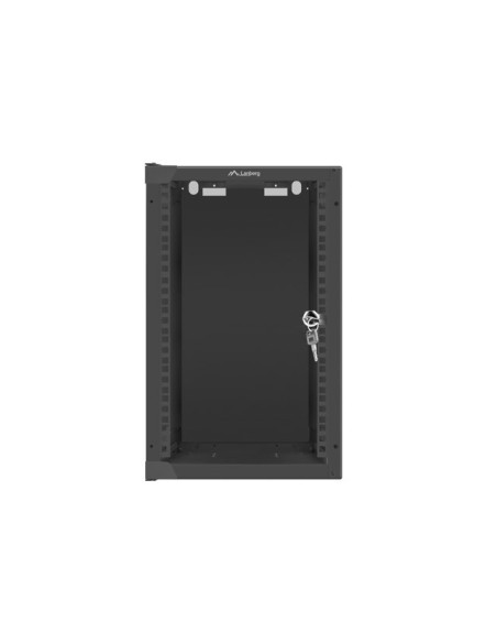 Szafa rackowa wisząca 10" 9U 280x310 czarna szklane drzwi | Szafy serwerowe | ODEL.PL