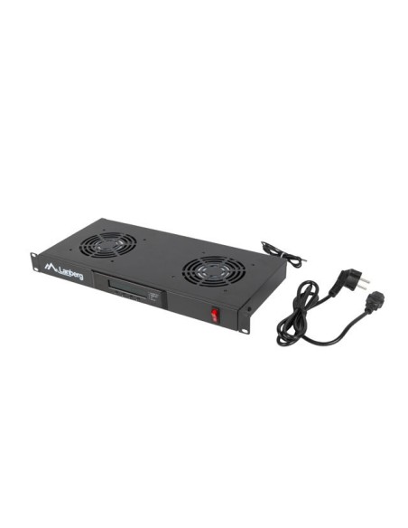 Panel wentylacyjny 1U do szaf RACK 19" z termostatem LCD | Akcesoria do szaf RACK | ODEL.PL