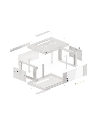 Szafa rackowa wisząca 19" 4U 600x450 szara | Szafy serwerowe | ODEL.PL