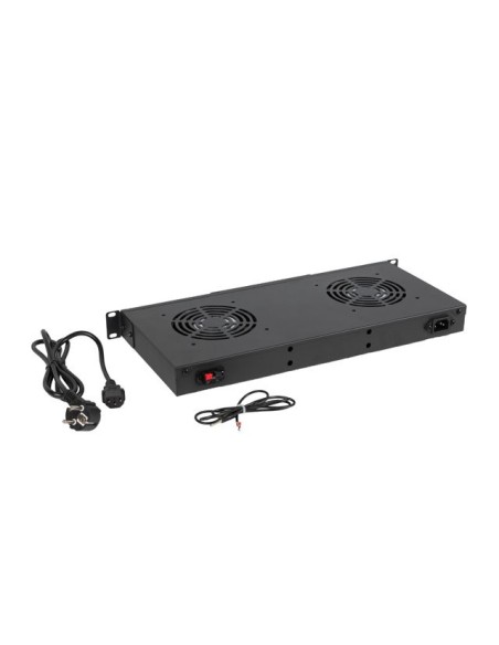 Panel wentylacyjny 1U do szaf RACK 19" z termostatem LCD | Akcesoria do szaf RACK | ODEL.PL