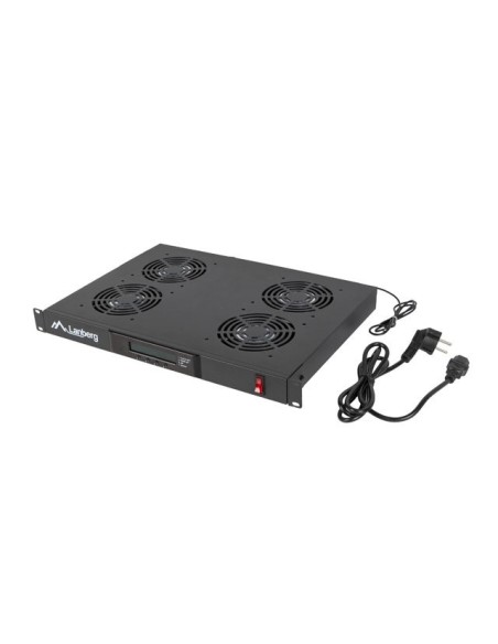 Panel wentylacyjny 1U do szaf RACK 19" z termostatem LCD | Akcesoria do szaf RACK | ODEL.PL