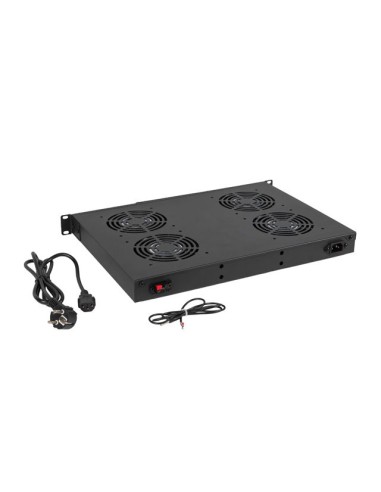 Panel wentylacyjny 1U do szaf RACK 19" z termostatem LCD | Akcesoria do szaf RACK | ODEL.PL