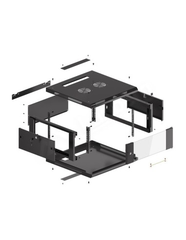 Szafa rackowa wisząca 19" 4U 600x600 czarna | Szafy serwerowe | ODEL.PL