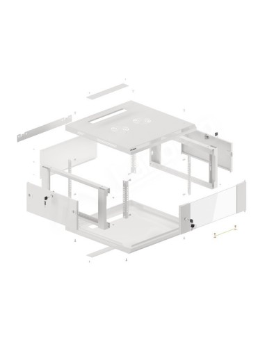 Szafa rackowa wisząca 19" 4U 600x600 szara | Szafy serwerowe | ODEL.PL