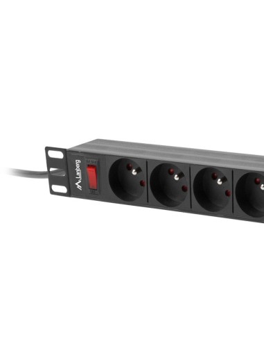 Listwa zasilająca RACK PDU 19" 1U 16A 9 gniazd 3m czarna | Listwy zasilające | ODEL.PL