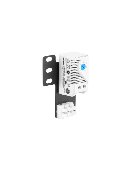 Termostat zamykający 10A do szaf rack, z kostką elektryczną, szary