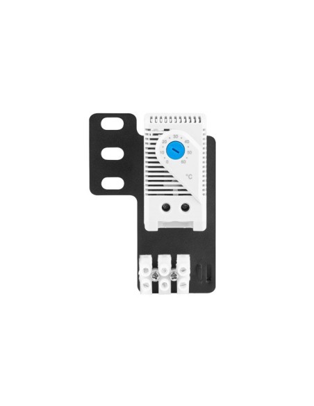 Termostat zamykający 10A do szaf rack, z kostką elektryczną, szary