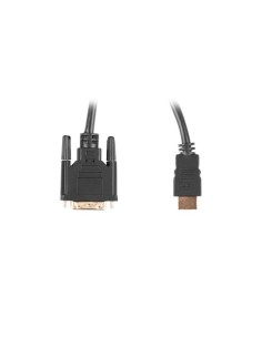 Kabel HDMI (wtyk) do DVI-D (wtyk)(24+1), 1,8 m, 4K 30Hz, Dual Link, pozłacane styki, czarny