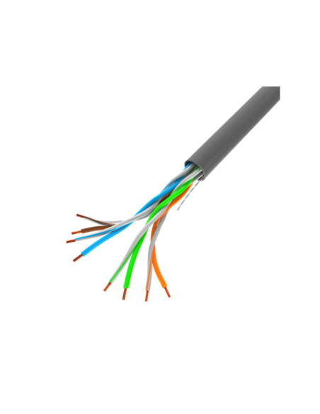 Kabel sieciowy LAN UTP Kat.5e, 305 m, drut, CU, szary, CPR (testowany Fluke)
