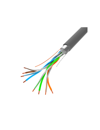 Kabel sieciowy LAN FTP Kat.5e, 305 m, drut, CU, szary, CPR (testowany Fluke)