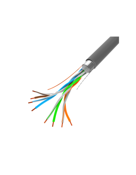 Kabel sieciowy LAN FTP Kat.5e, 305 m, drut, CU, szary, CPR (testowany Fluke)