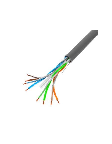 Kabel sieciowy LAN UTP Kat.6, 305 m, drut, CU, szary, CPR (testowany Fluke)